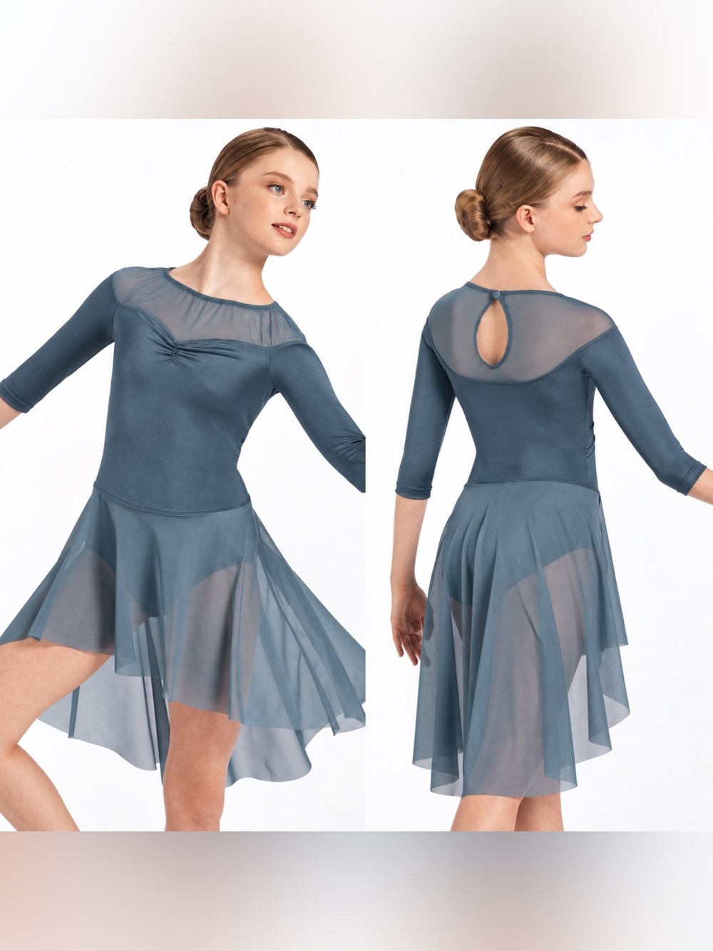 Weissman Dance Costume teal blue dress A Million Dreams 14663 LA-Large adult